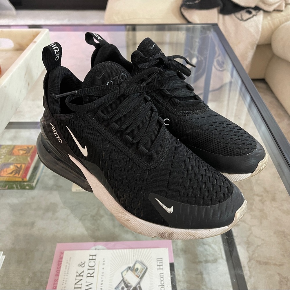 Nike Air Max 270, Black with Red Sole. W: 6.5